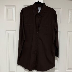 Chicos  Dark Brown Dress Shirt